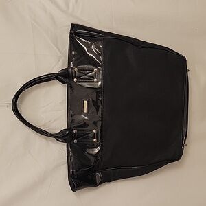 Women’s Versace Parfums Large Travel Shopping Beach Tote Bag Black